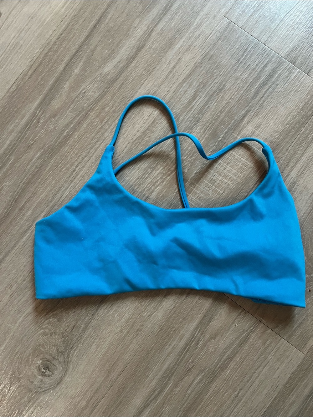 Crop Shop Boutique Serenity Lexi Crop Blue Strappy Sports Bra